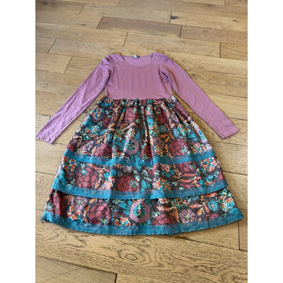 Matilda Jane Clothing Co. Dresses & Skirts - Matilda Jane You and Me‎ Girls Long Sleeve Floral Tiered Dress Size M (604)
